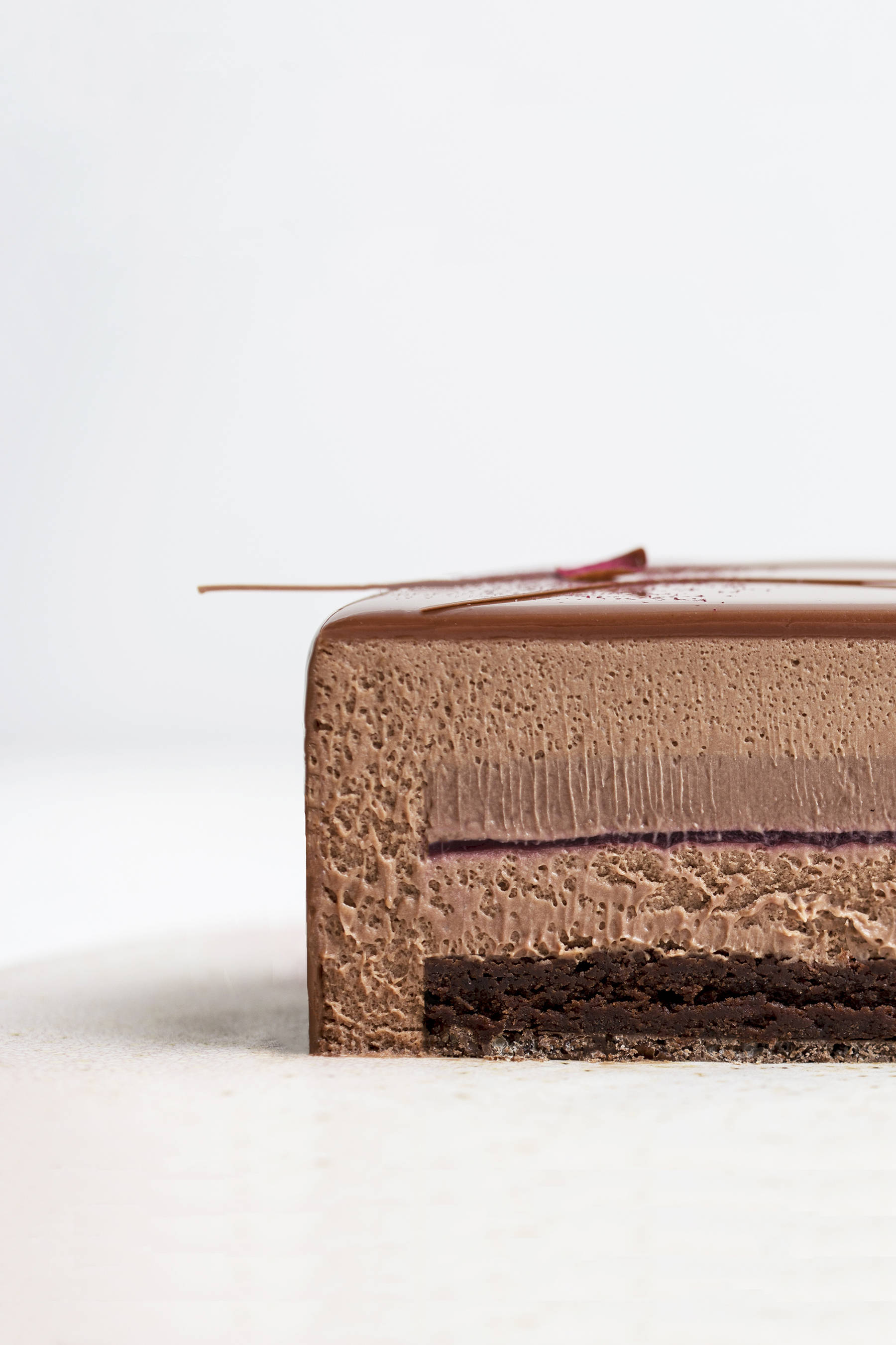 Chocolate mousse cake with raspberry