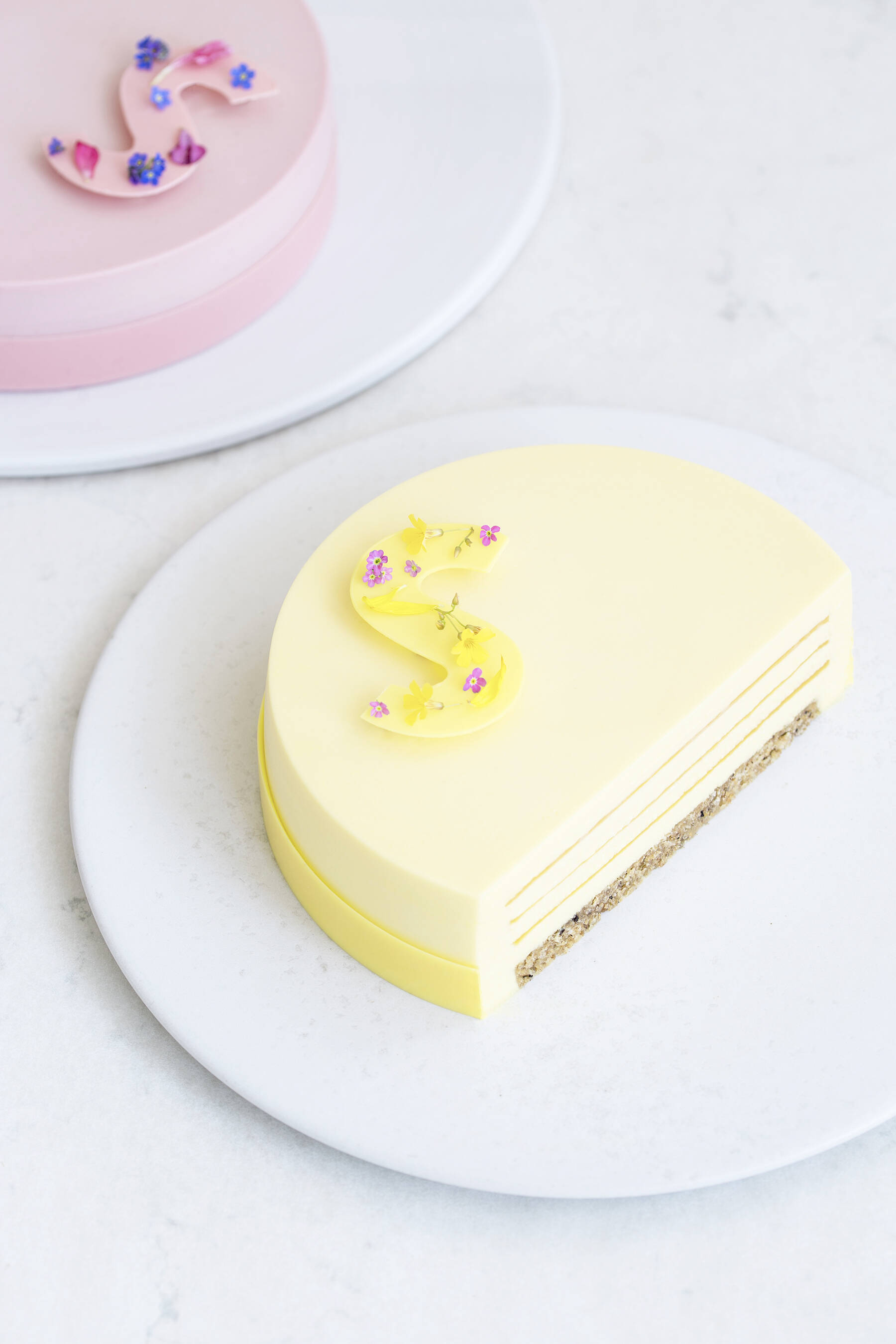 Passion fruit cake with white chocolate and liquorice