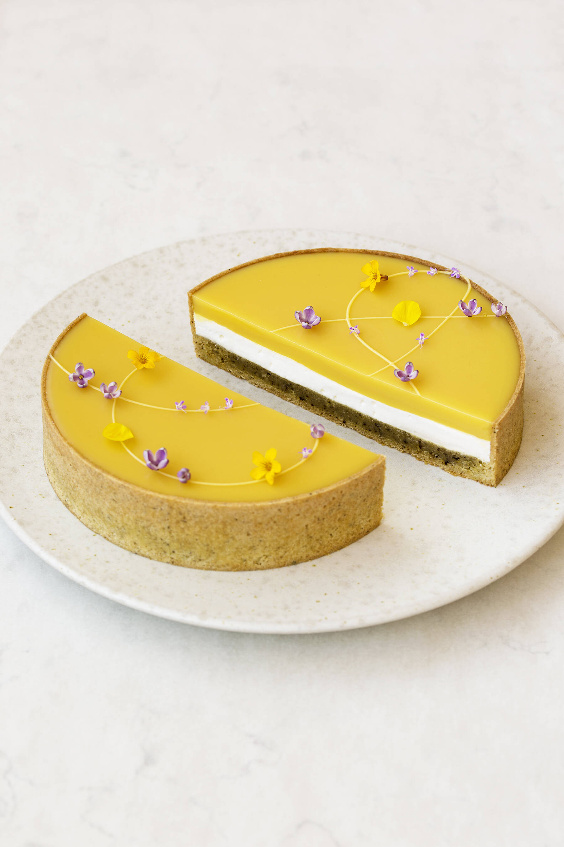 Passion fruit fluff tart
