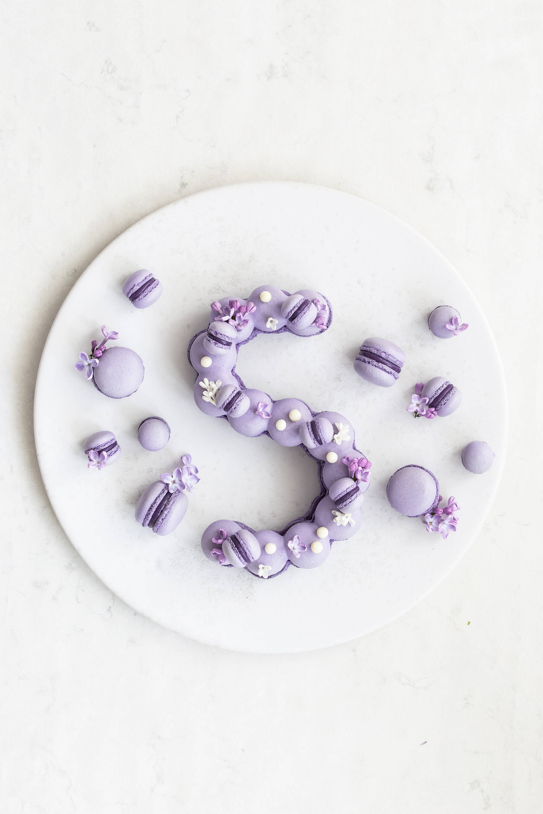 Letter macaron cake