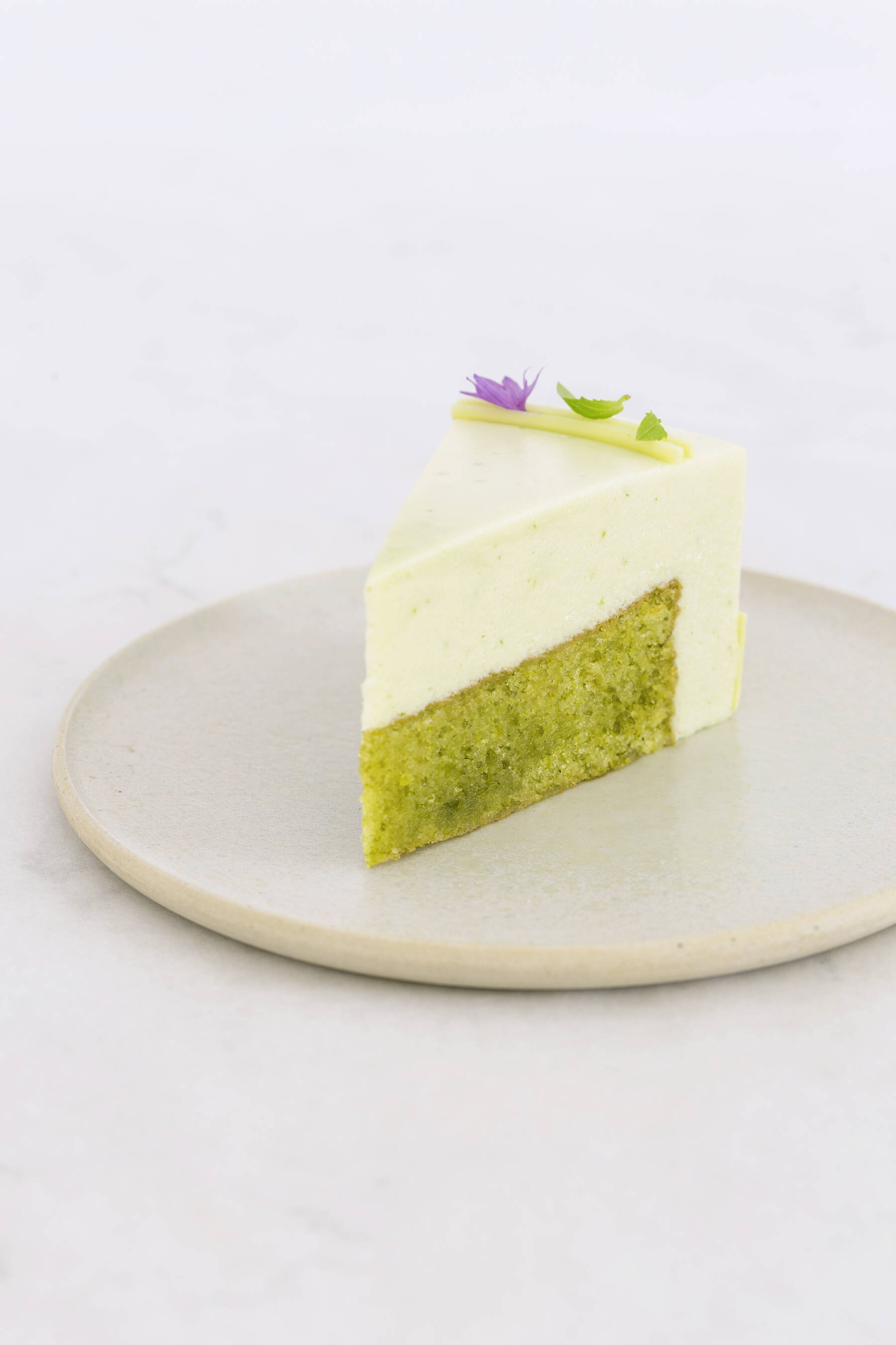 Pistachio basil lime cake